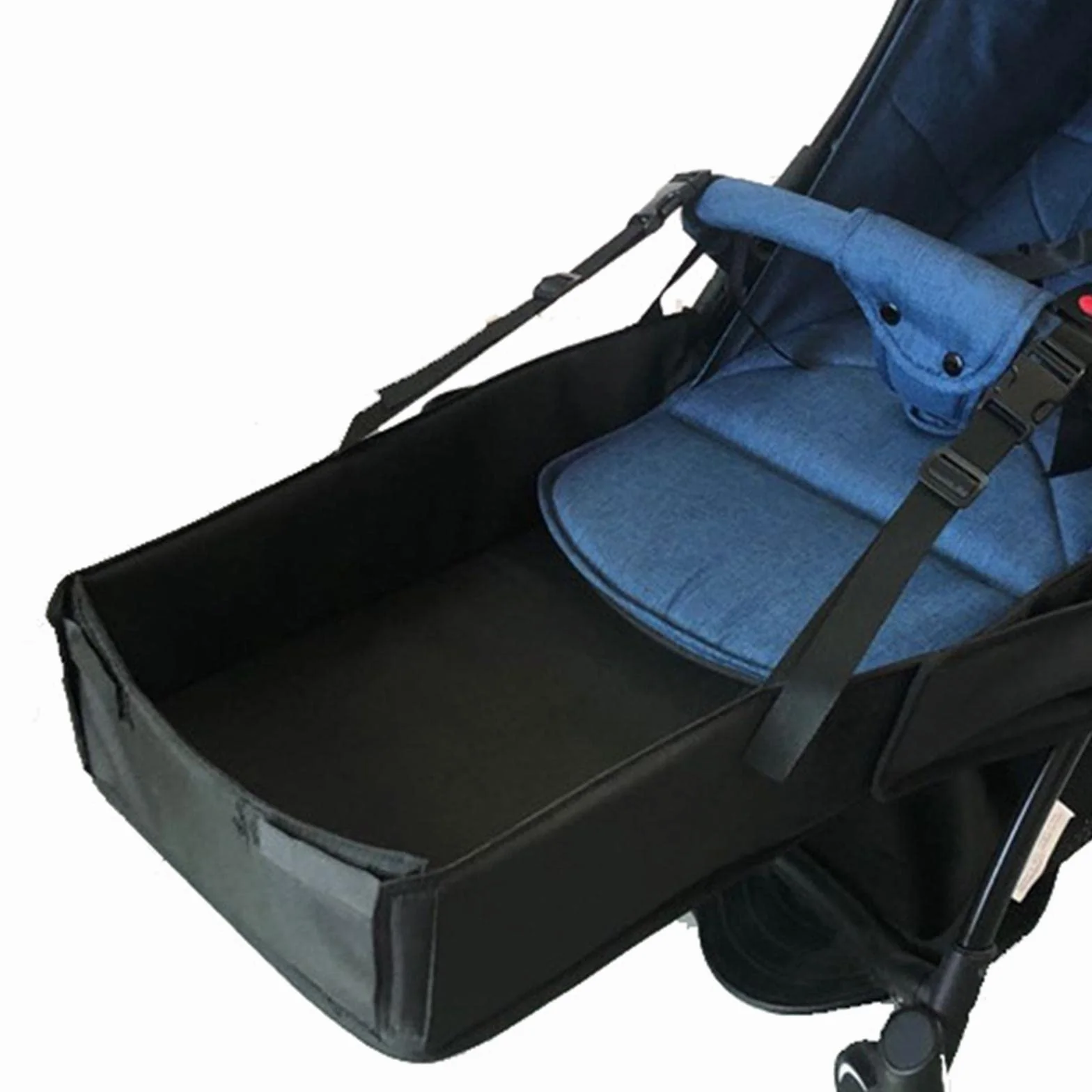 Fenteer Fußstütze für Kinderwagen, 50 cm, ACCS, universell, langlebig, schwarz, bequem, Oxford, Kinderwagen-Fußstütze, Verlängerung, Kinderwagen für