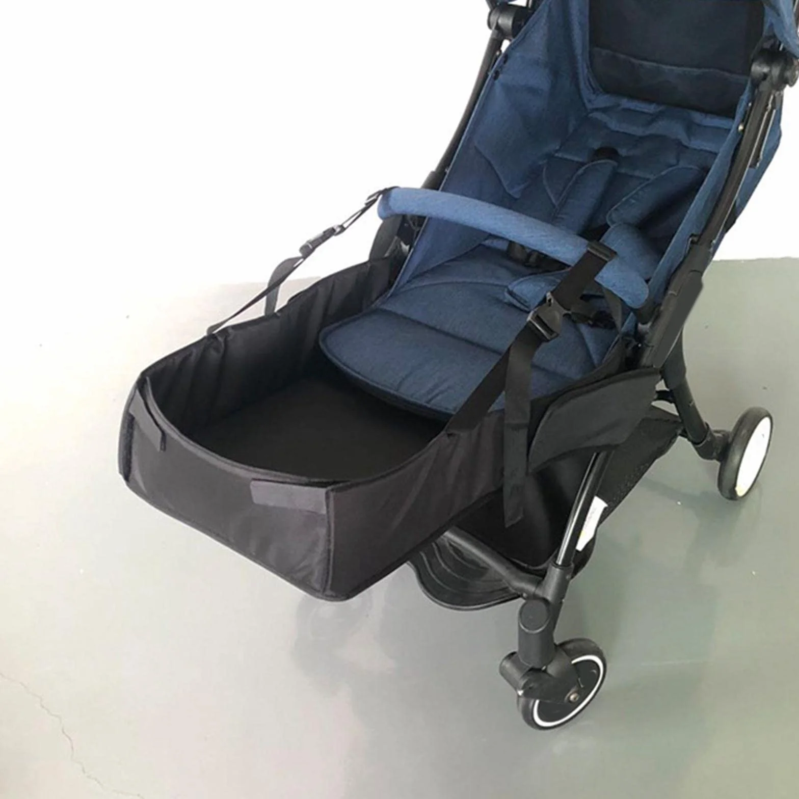 Fenteer Fußstütze für Kinderwagen, 50 cm, ACCS, universell, langlebig, schwarz, bequem, Oxford, Kinderwagen-Fußstütze, Verlängerung, Kinderwagen für