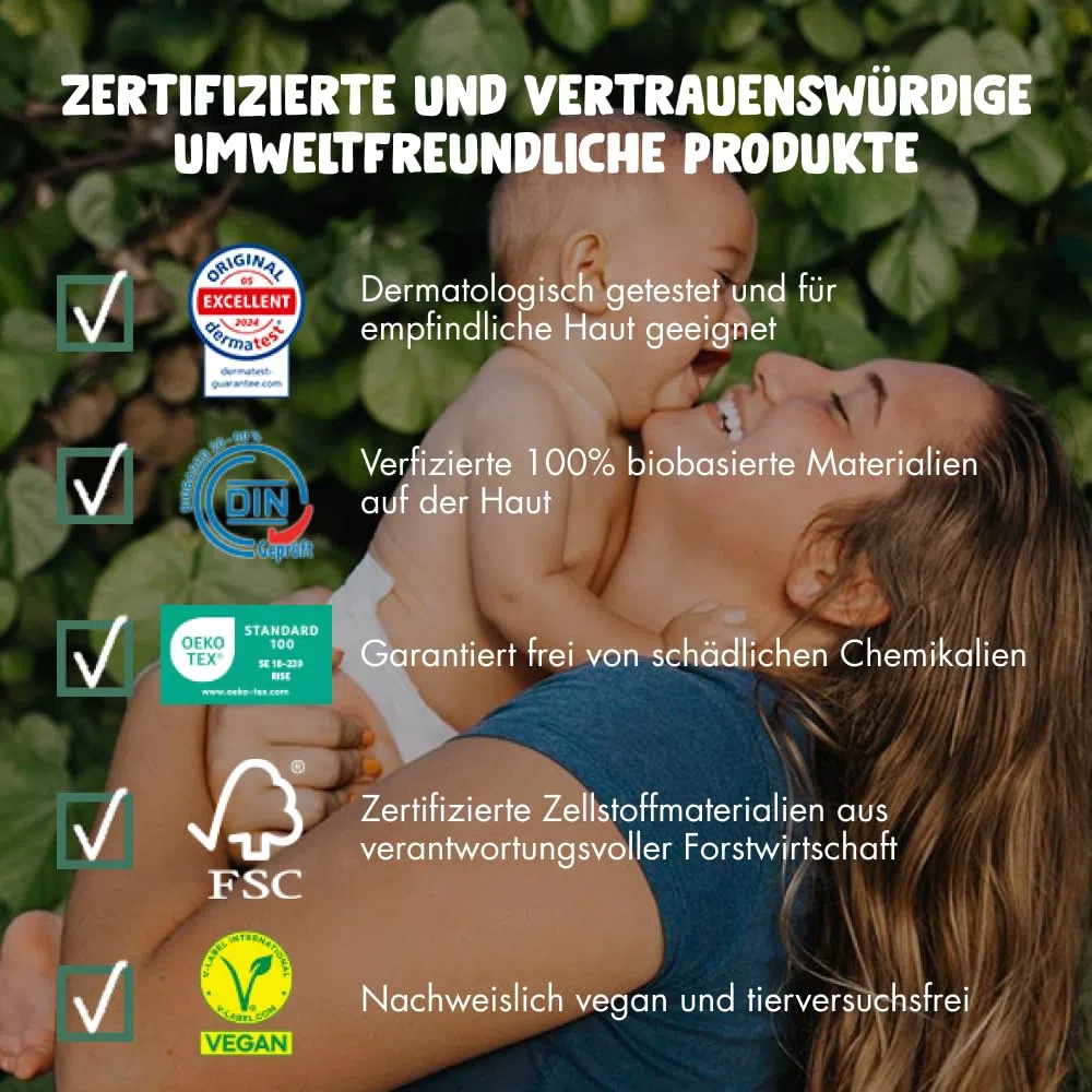 Naty Baby Öko Windeln - umweltfreundliche Premium-Bio Windeln aus pflanzenbasierten Materialien, ideal für empfindliche Babyhaut (Größe 4-88 Stück)