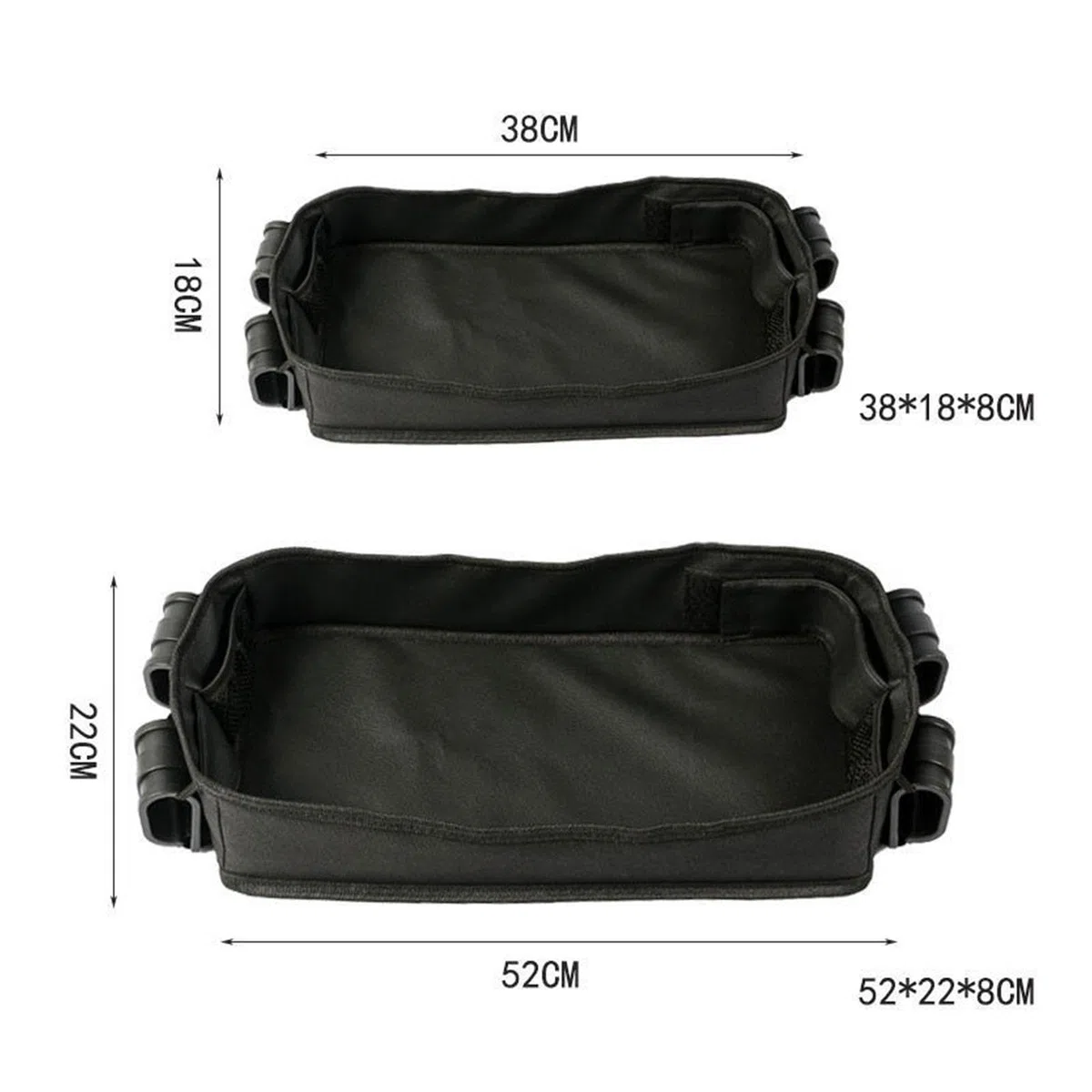 Milageto Kinderwagen-Organizer, Snack-Tablett, wasserdicht, verstärkt, leicht zu reinigen, mit Netztaschen, Kinderwagen-Tablett, Kinderwagen-Snack-Tablett, 52cmx22cmx8cm