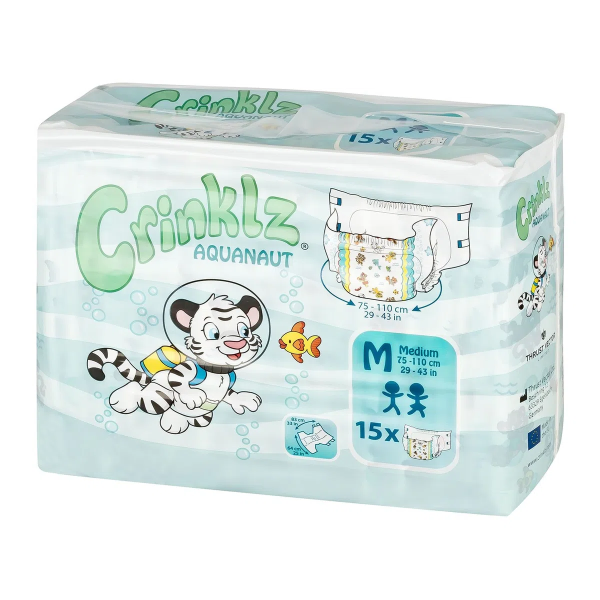 CRINKLZ Aquanaut Windeln M 15 Stück