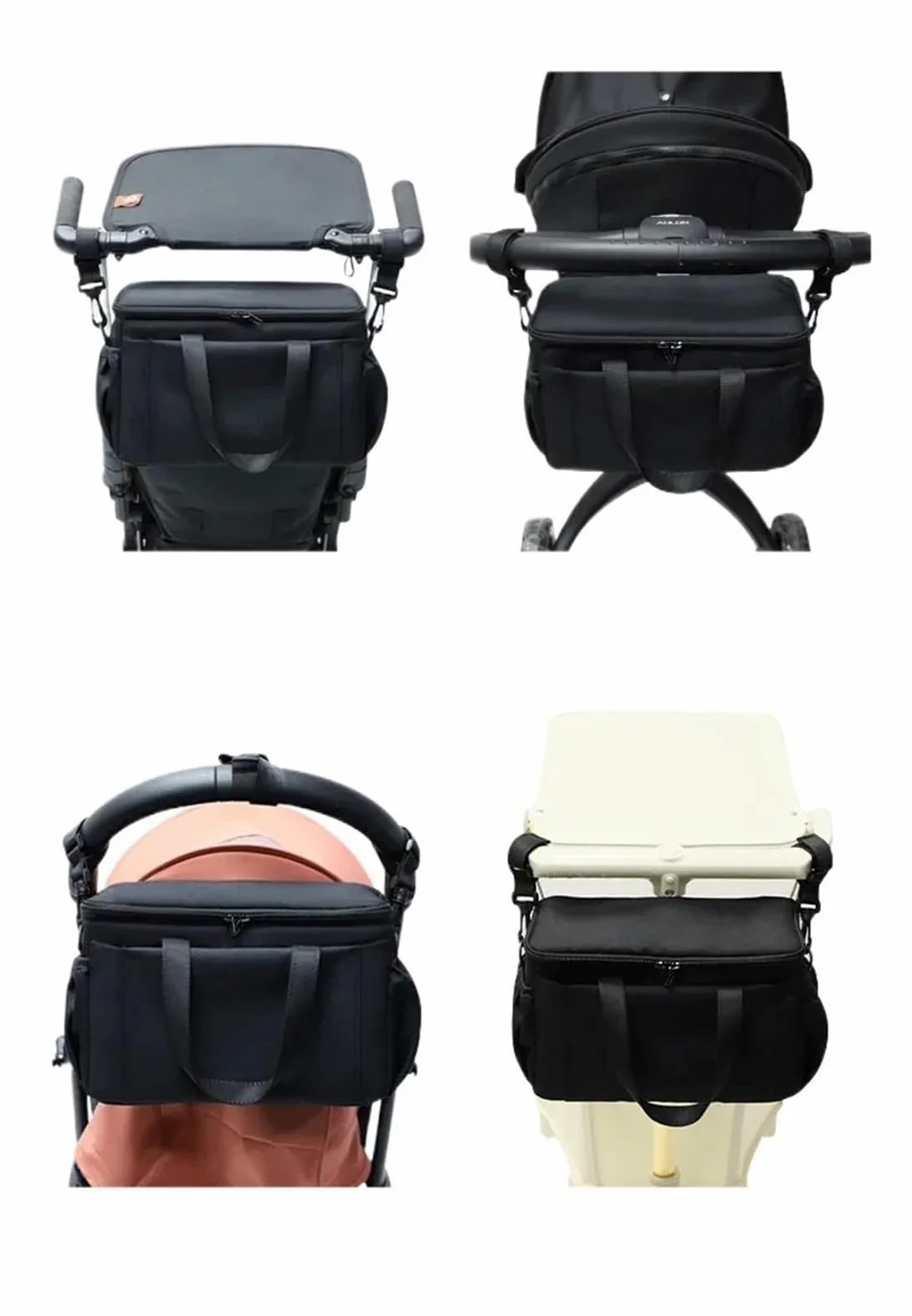 Wickeltasche Kinderwagen Universal Tasche Halter Kinderwagen Multifunktionale Mama Windel Tasche Trolley Organizer Lagerung Kinderwagen Zubehör Reise Buggy Taschen(Side Bag)
