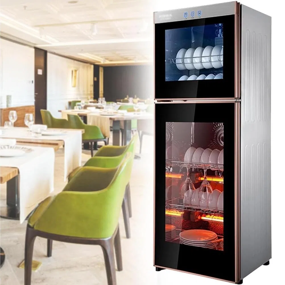 Desinfektionsschrank aus Edelstahl, Hochtemperatur-125 ℃, 294L vertikaler Sterilisator für Geschirr und Geschirr, ideal für 5 bis 20 Personen, Doppeltür