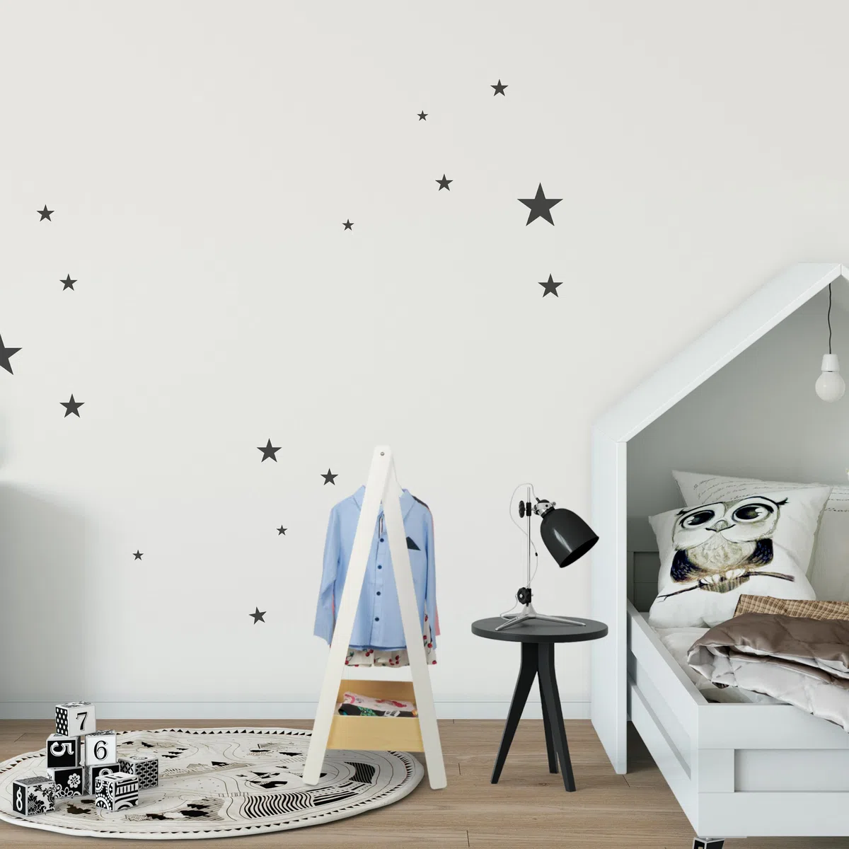 Relaxdays Kleiderständer Kinder, Standgarderobe, HxBxT 99x64,5x42,5 cm, Kleiderstange & Ablage, Kinderzimmer, weiß/natur