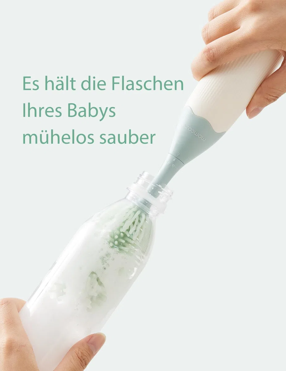 Momcozy Baby Flaschenbürste Set mit Druck-Schaumtechnologie & Momcozy Premium Babyflaschen Trockenständer – Vertikaler Flaschenhalter für 18 Flaschen & Stillzubehör