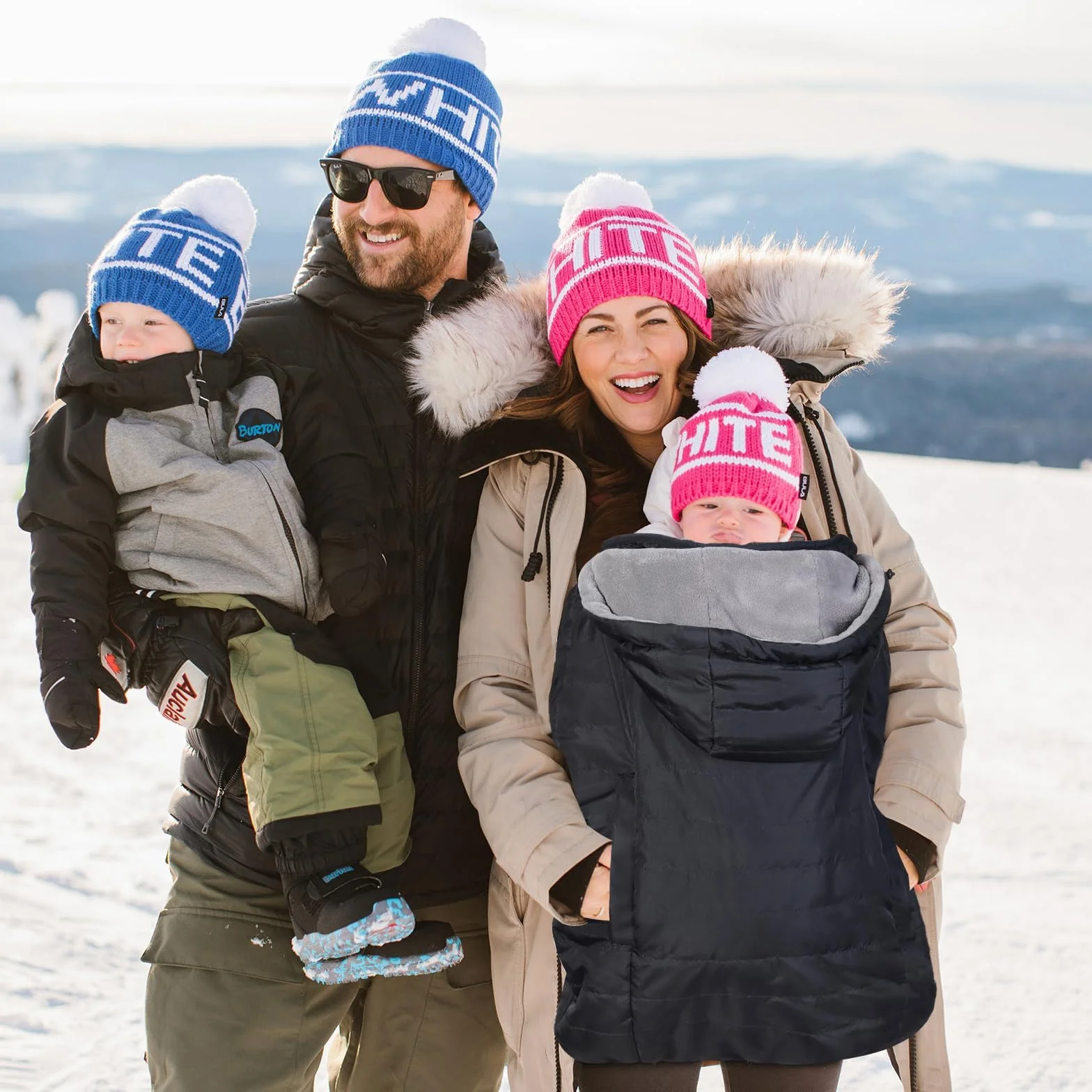 Orzbow Regenschutz Babytrage, Tragecover Babytrage Winter mit Abnehmbares Oberteil, Universal Wintercover Babytrage mit Korallenvlies-Futter, Vordertasche, Reißverschluss Unten, Schwarz