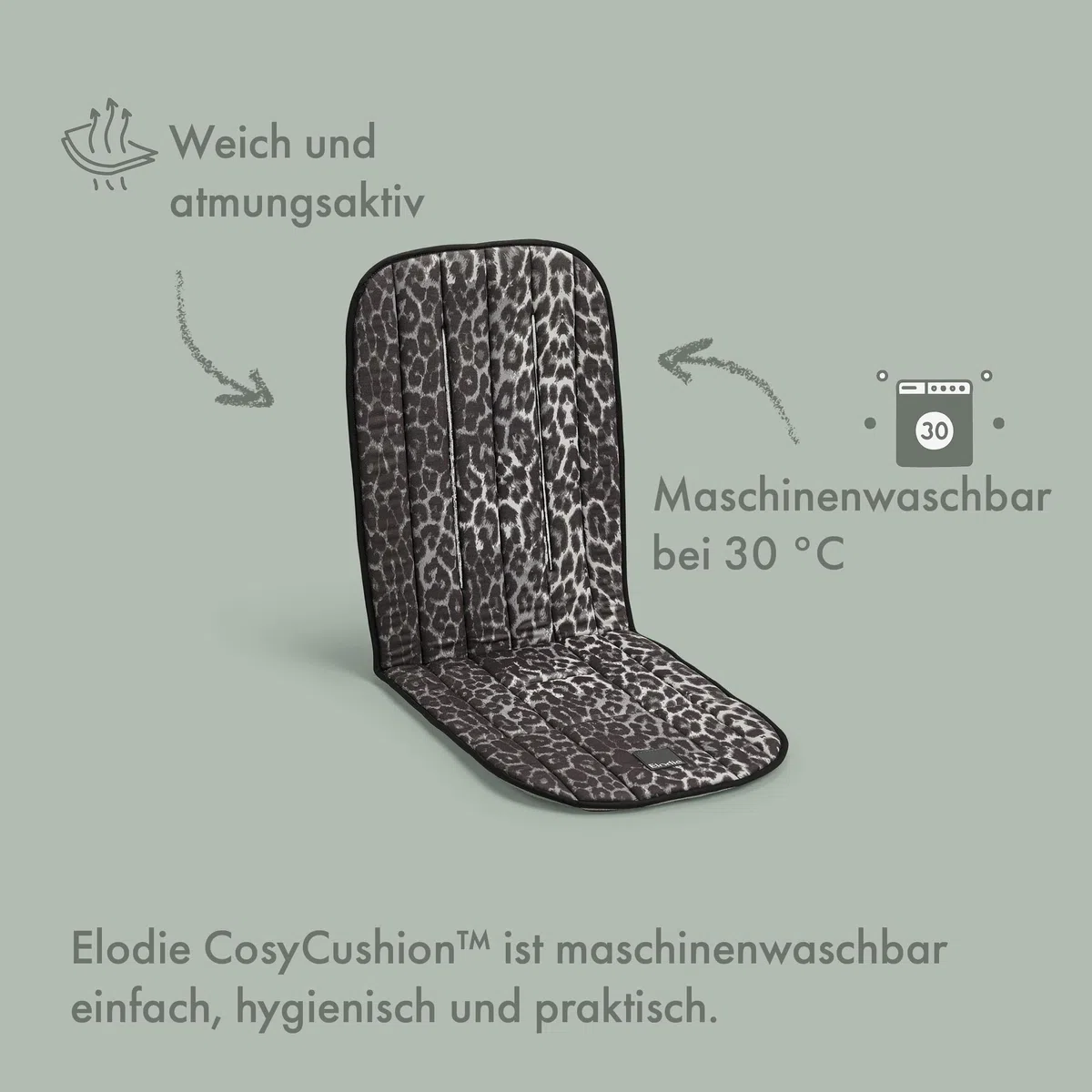 Elodie Details Universelle Kinderwagen Sitzauflage Wendbar Gepolstert und Waschbar Einlage Kinderwagen CosyCushion Buggy Auflage - Le Leopard