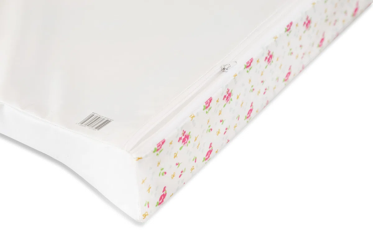 KATY Deluxe Wickelunterlage für Babys, Mädchen, wasserdicht, mit gebogenen Seiten, Vintage-Rosen-Design, cremefarben