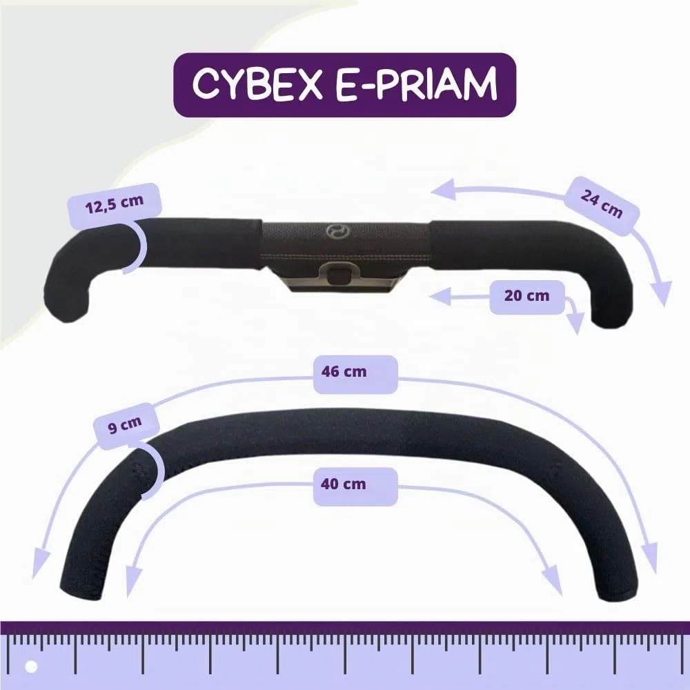 PROTEC TIF Set Neopren-Lenkergriffe und Griff, kompatibel mit CYBEX E-PRIAM