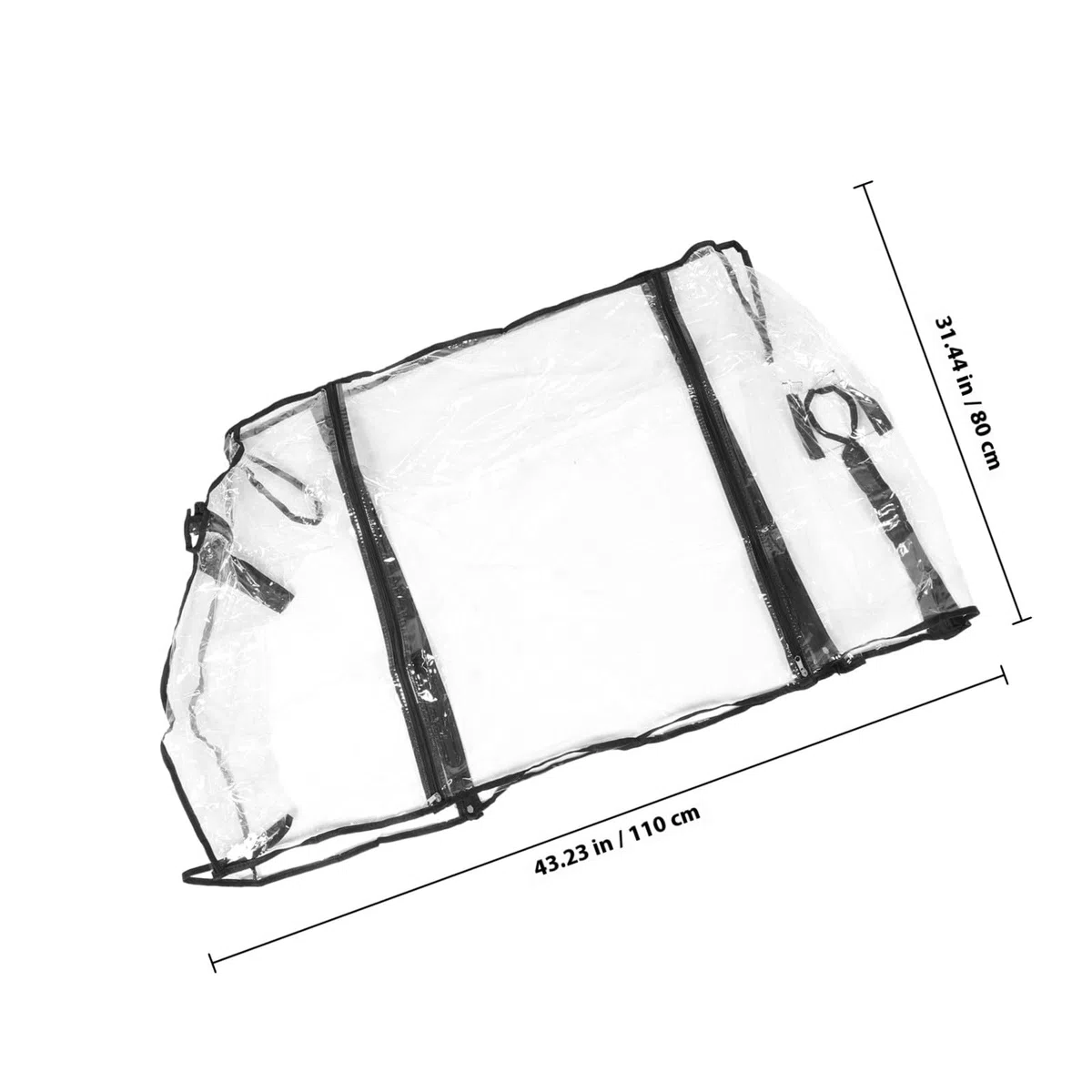 Transparente PVC Wagenabdeckung Faltbar und Verschleißfest | Gartenwagen und Bollerwagen, Geeignet für Picknick und Camping, Klare Hülle mit Wetterfester Ausführung