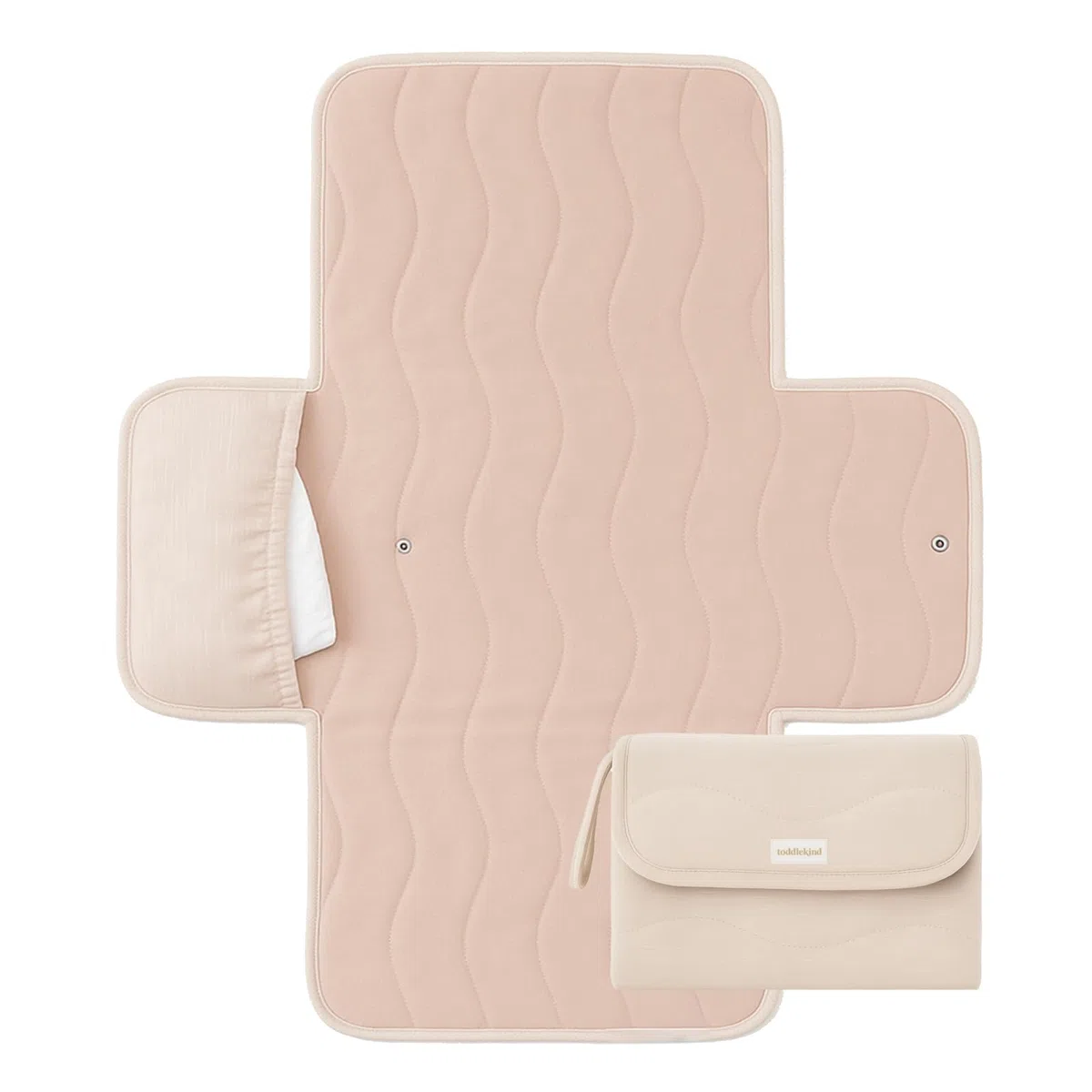 Toddlekind Mini Maven Tragbare Wickelunterlage – Aus Bio-Baumwolle, Wasserabweisend & Faltbar – Wickel-Organizer für Unterwegs, Windeltasche mit Wickelunterlage