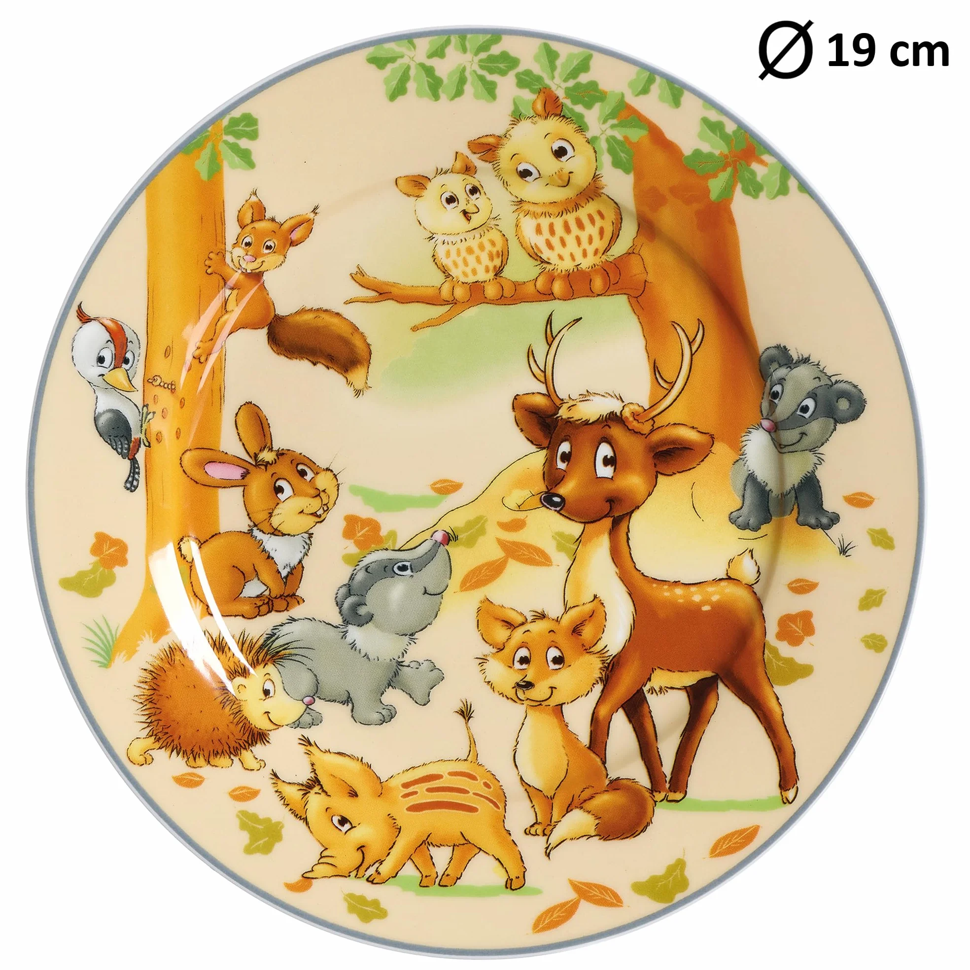Ritzenhoff & Breker Kindergeschirr-Set Waldtiere mit Besteck und Trinkgläsern, 10-teilig, Porzellan