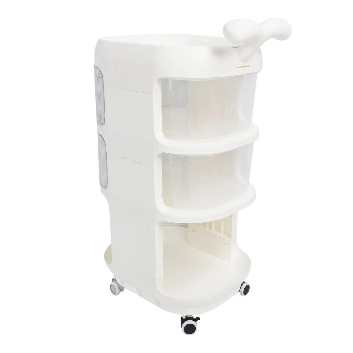 Baby-Aufbewahrungswagen, 3-stufiges Roll-Utility-Organizer-Rack, Aufbewahrungswagen, Zusammenklappbarer Roll-Utility-Wagen, Multifunktionaler Mobiler Snack-Organizer Küche,