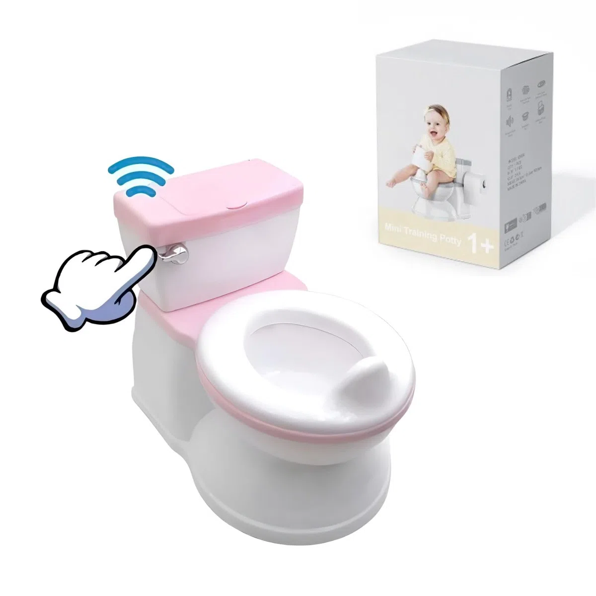 BABYBOND Kindertopf für Babys und Kinder mit Spülgeräusch Kindertöpfchen (Rosa)