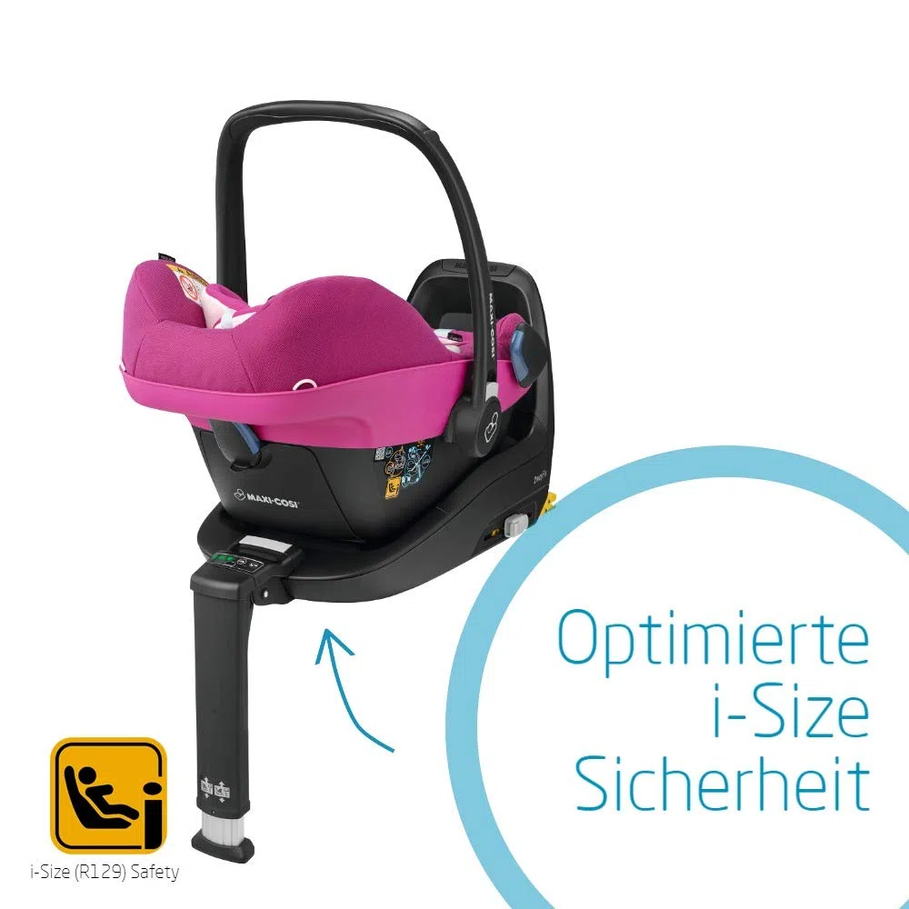 Maxi-Cosi Pebble Plus i-Size Babyschale, Gruppe 0+ Autositz für Babys, inkl. Sitzverkleinerer, nutzbar ab der Geburt bis ca. 12 Monate (0-13 kg / 45-75 cm), Frequency Pink, pink