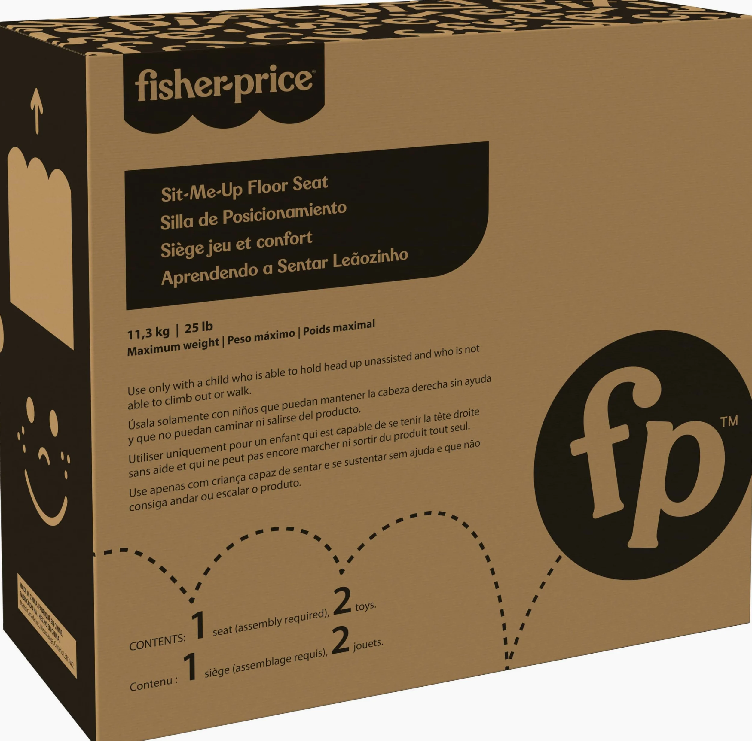Fisher-Price Tragbarer Babystuhl, niedlicher Kuh-Sitz, Bodensitz mit BPA-freiem Beißring und Klacker, Entwicklungsspielzeug für Neugeborene