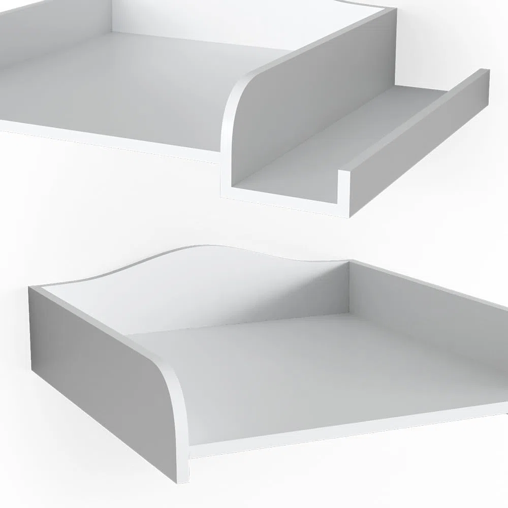 Vicco Wickelaufsatz, Weiß, 83.2 x 72 cm | auf Waschmaschine, mit beidseitig montierbarem Regal für flexible Nutzung