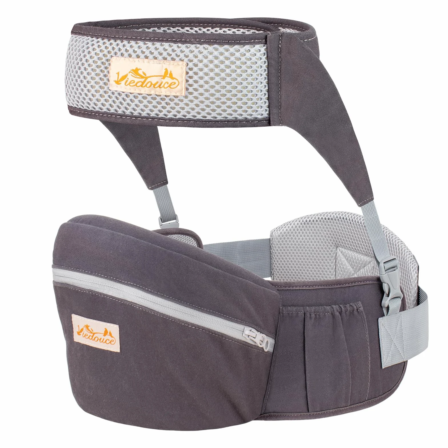 Viedouce Hüftsitz Baby, Ergonomische Hüfttrage Trageshilfe mit Sicherheitsgurt Schutz für Babys und Kleinkind, Leichte und Bequeme Baby Carrier für 4-36 Monate