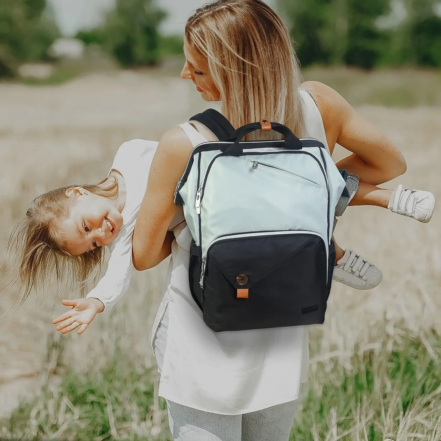 Hap Tim Baby Wickelrucksack Wickeltasche/Rucksack - Multifunktions-Designer Windeltaschen Große Kapazität, isolierte Taschen,wasserdicht,Babytasche Reiserucksack für Unterwegs(EU-7340GB)