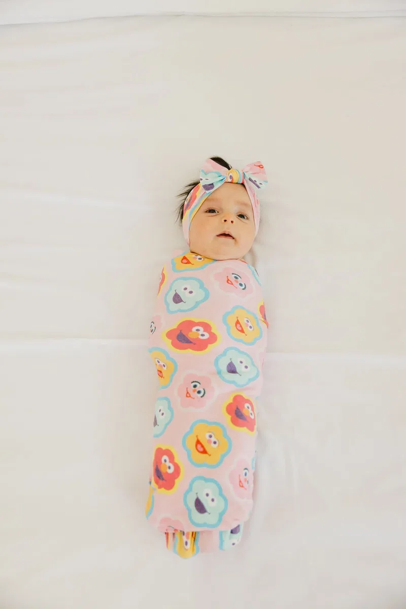 Copper Pearl Baby-Wickeldecke – Premium-Strick-Babydecke, groß, weich, dehnbar, für Jungen und Mädchen, Pucktücher für Neugeborene, Säuglinge und Kleinkinder (Abby und Pals)
