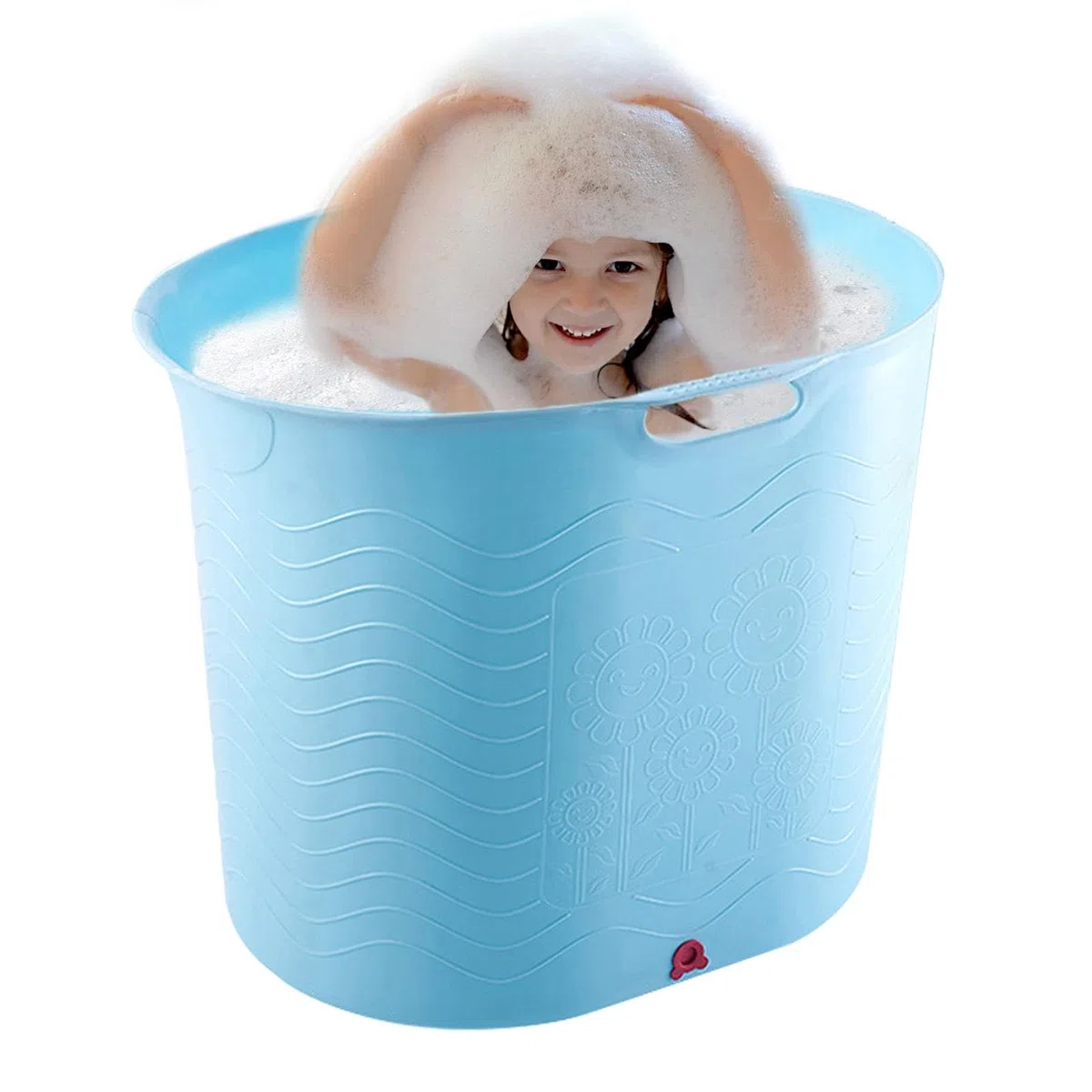 Babybadewanne, Babybadewanne für Kleinkinder, sicher für Kinder, hochtemperaturbeständig, mit Ablaufboden, großer und tiefer Badeeimer für Kinder