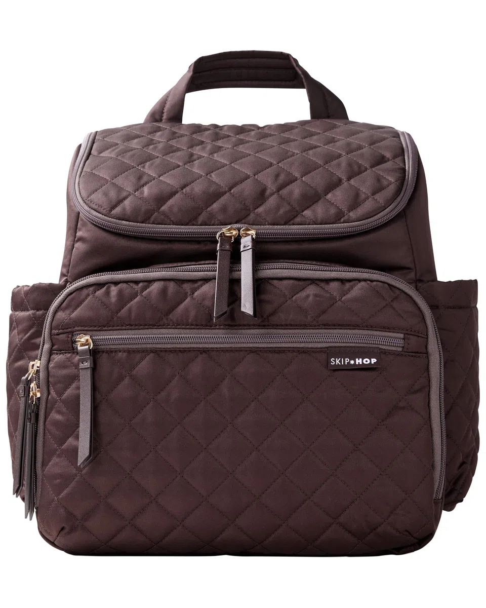 Skip Hop FORMA Multifunktions-Wickelrucksack für Babys mit Wickelunterlage und Kinderwagenhalterung, Schokoladenbraun, schokoladenbraun
