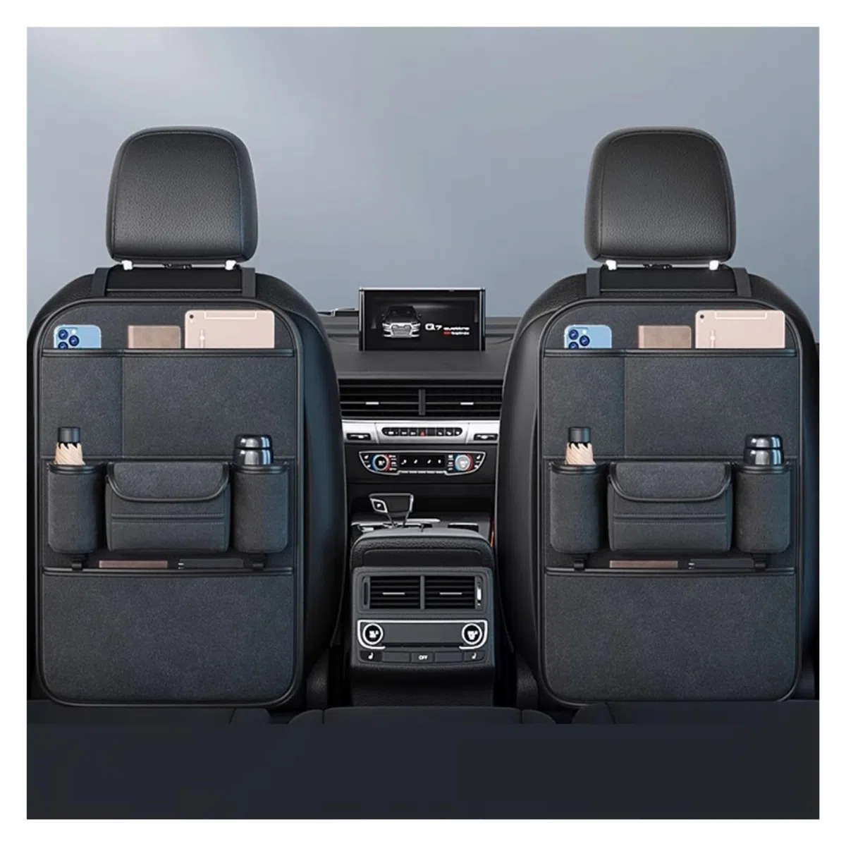 Autositz-Organizer für Kinder, Autositz-Organizer für Volkswagen Teramont 2017–2026, Auto-Reisezubehör, wasserdicht, Abdeckung für Kinderspielzeug, Aufbewahrungstasche (hochwertig, schwarz, ein