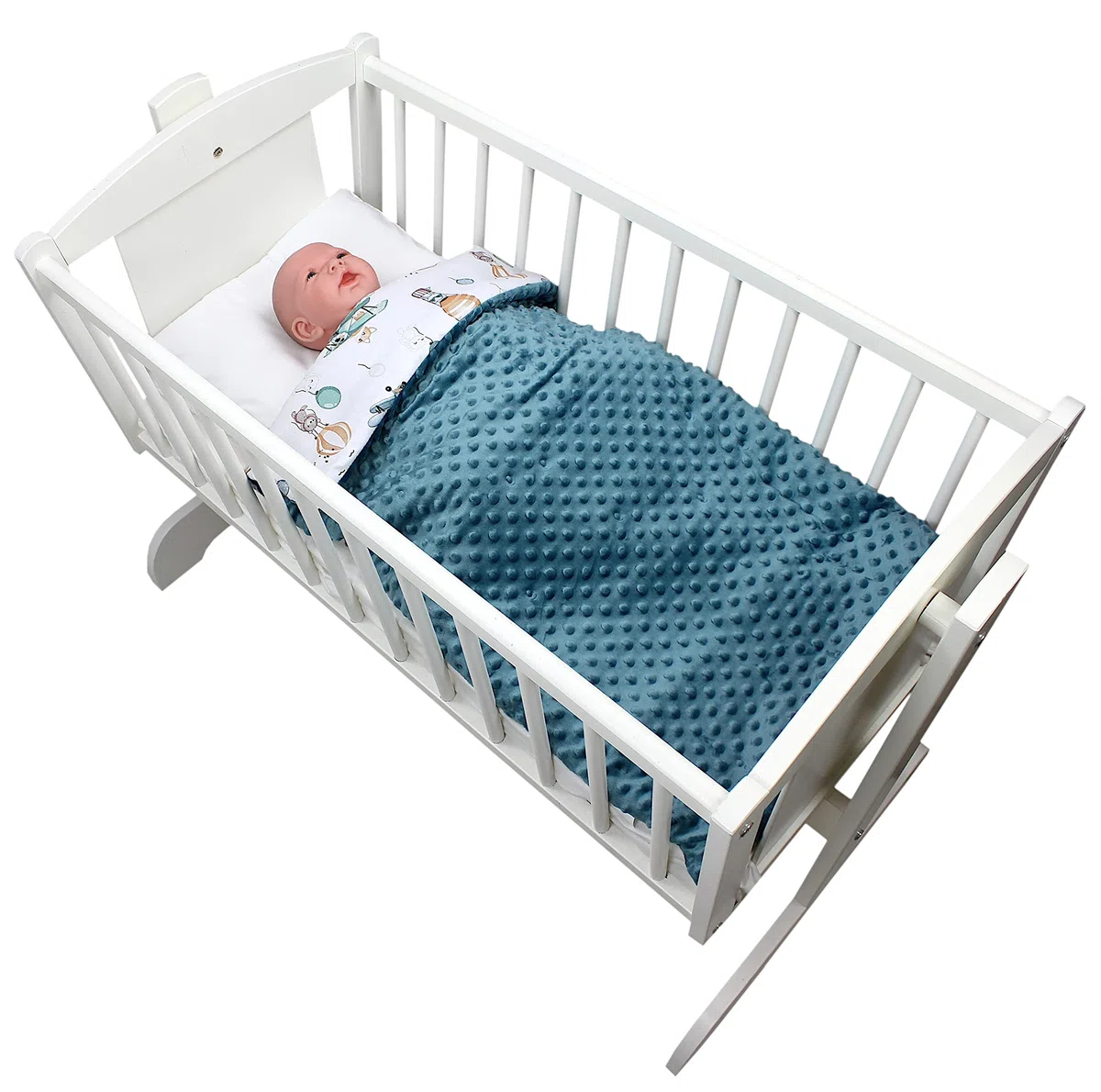 TupTam 2er Set Baby Decken Einschlagdecke 85x85 cm Autositz Babyschale Minky Baumwolle