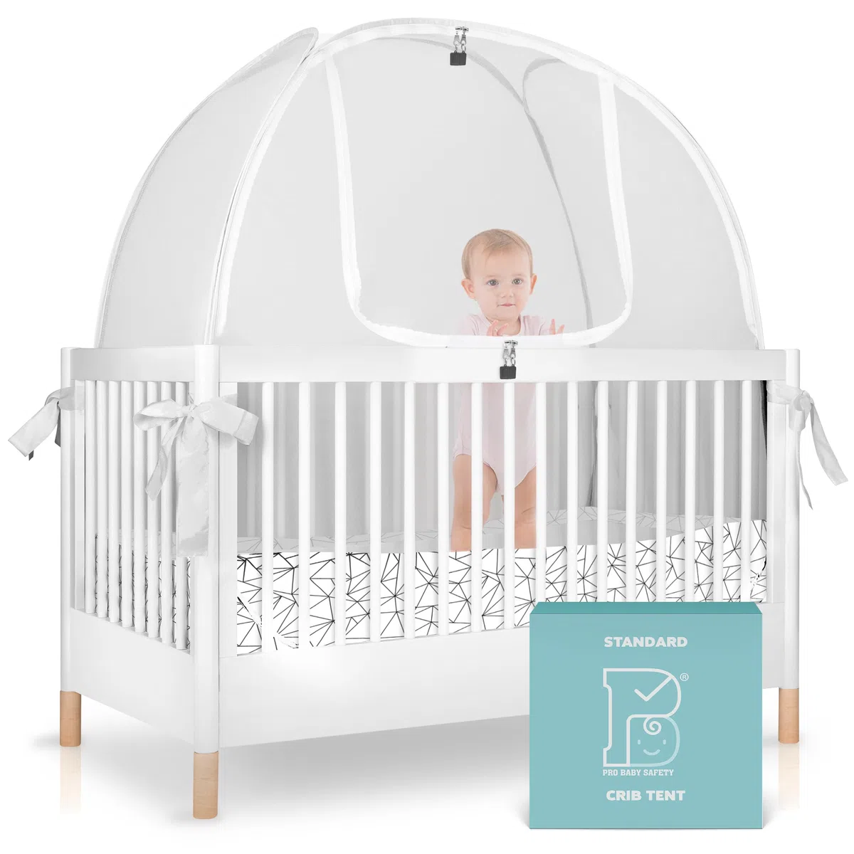 Pro Baby Safety PopUpKinderbettZelt, feines Netzgewebe, um das Baby vor Klettern, Stürzen und Mückenstichen, Sicherheitsnetz, BaldachinNetzabdeckung – stabile und stilvolle Kinderbettauflage