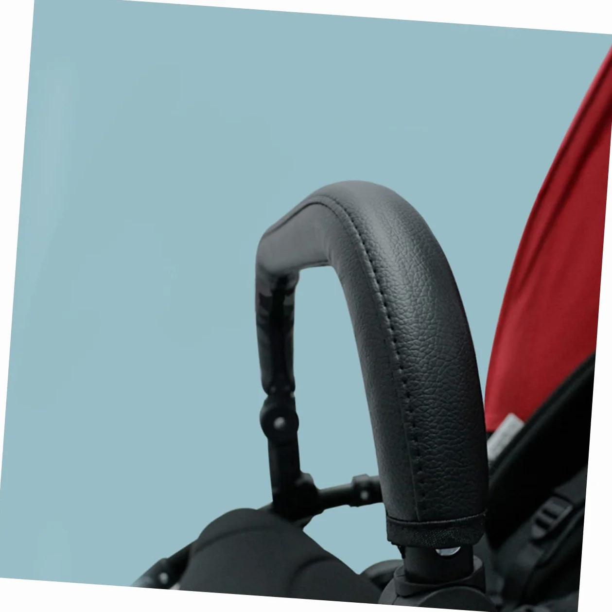 Verstellbarer Kinderwagen Sicherheitsbügel aus PU mit Abnehmbarem Stoßdämpfendem Griff für Kinderwagenmodelle Atmungsaktiv und Reißfest Einfache