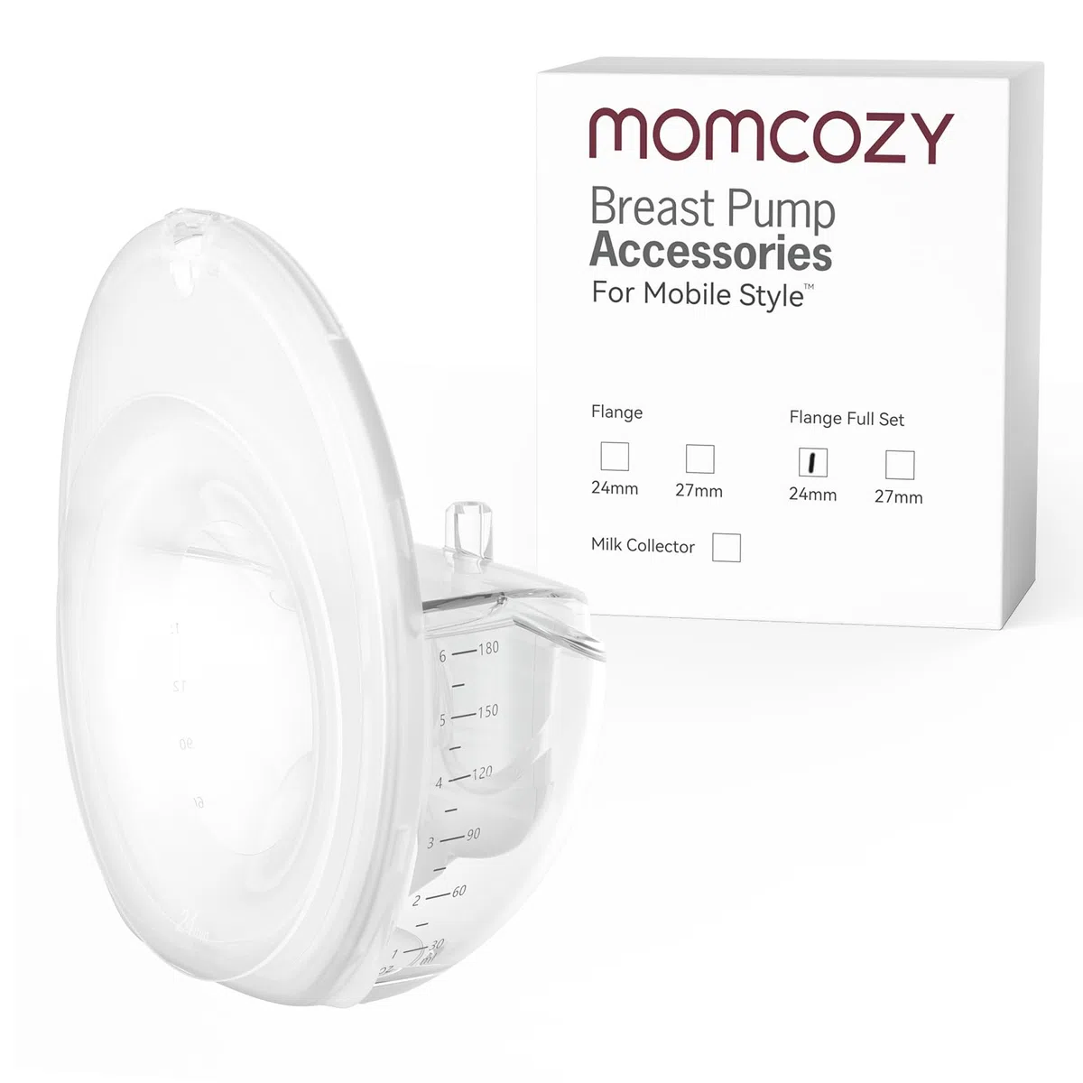 Momcozy Komplettset Auffangbecher nur kompatibel mit Momcozy Mobile Style | M6. Original Mobile Style | Ersatzzubehör für Milchpumpe M6