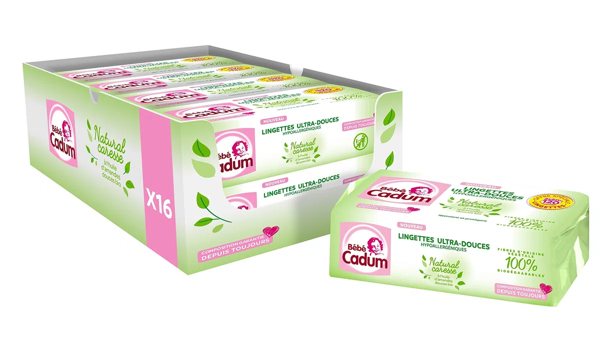 Cadum Ling Natur Caresse 8x120 - Baby Hautreinigungstuch, 960 Stück