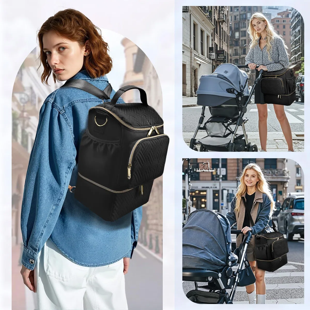 Tragbare Milchpumpentasche mit Kühlfach, kompatibel mit Willow/Elvie/Medela/Momcozy M5/S12 Pro, Muttermilchkühler, Reisetasche mit Eisbeutel & Matte, Pumptaschen für die Arbeit