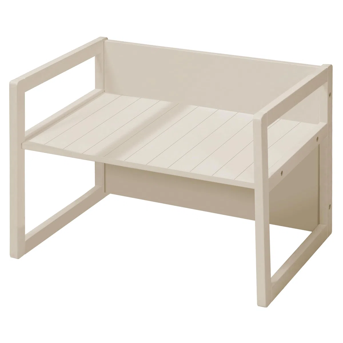 roba Sitzbank für Kinder im Landhausstil - Bank zum Wenden mit 2 Sitzhöhen - als Kindertisch verwendbar - Holz beige/Cashmere
