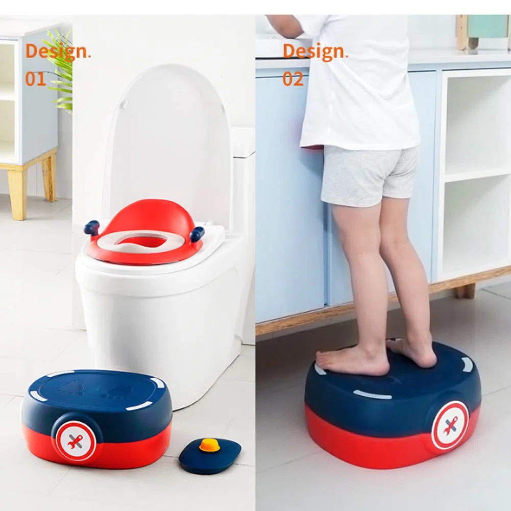 Baby Töpfchen Kinder Toilettensitz Kindersicheres Reisetöpfchen Abnehmbares Multifunktionsgerät Rutschfest Spritzschutz Mit Bezug und Armlehne für Jungen und Mädchen