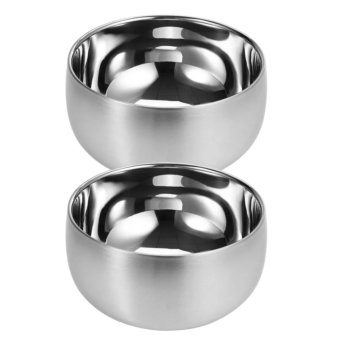 Edelstahl 316# Doppelwandige Vakuumisolierte Schüssel,Doppelwandige Mehrzweck-Servierschalen für Reis,Rutschfeste Snack Schalen,Leichter Kleinkindnapf.Maximale Kapazität 500 ml. 2 Stück