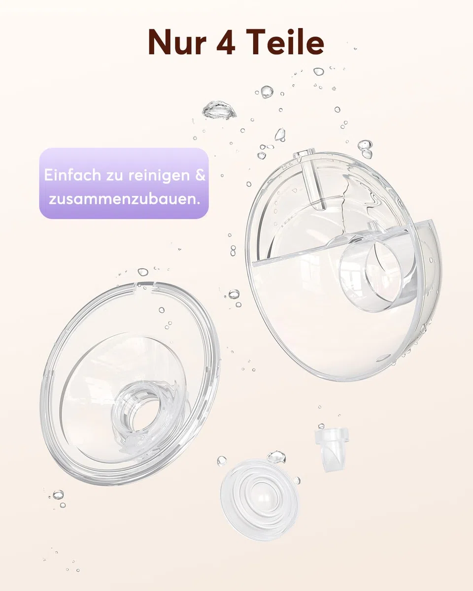 Haokoo Milchpumpe Elektrisch Freihändig für Stillende Mütter, Tragbare Elektrische Milchpumpe für Anfängerinnen, Auslaufsicher, mit 17/19/21/24/27 mm Flanschen, 4 Modi & 12 Stufen, Weiß, 2 Stück