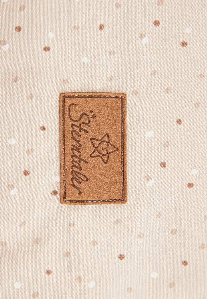 Sterntaler Schlafsack 80 cm Bauernhof - Kinder und Baby Schlafsack aus gemustertem Polycotton mit feuchtigkeitsregulierendem Futter, wattiert, seitliche Kabelöffnung, TOG 1,5 - beige