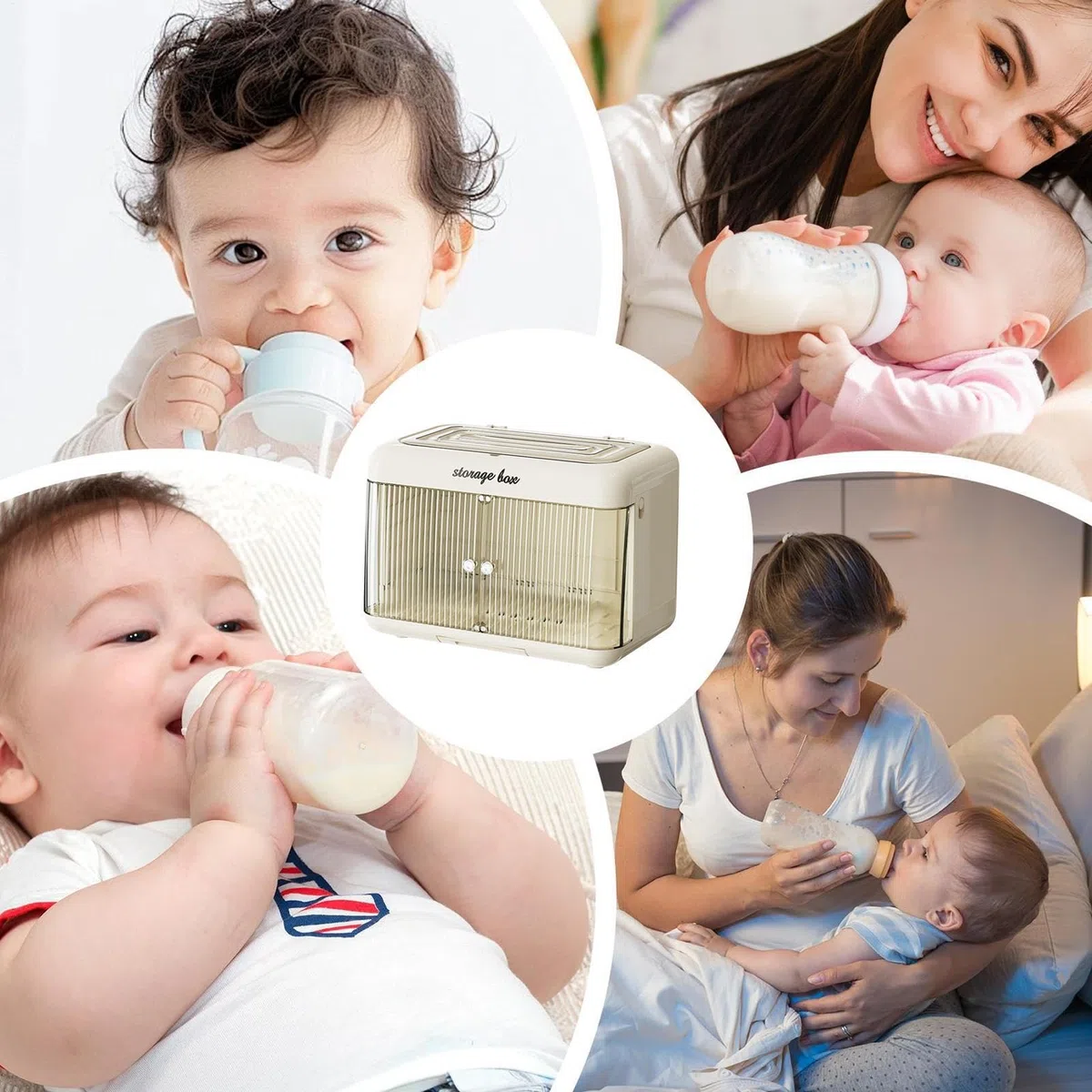 Aufbewahrungsbox für Babyflaschen, großer Organizer für Stillflaschen und Abtropfgestell, staubdichtes Abtropfgestell Deckel, platzsparender Halter für Küchenarbeitsplatten, 43,6 x 27 x 30,5 cm