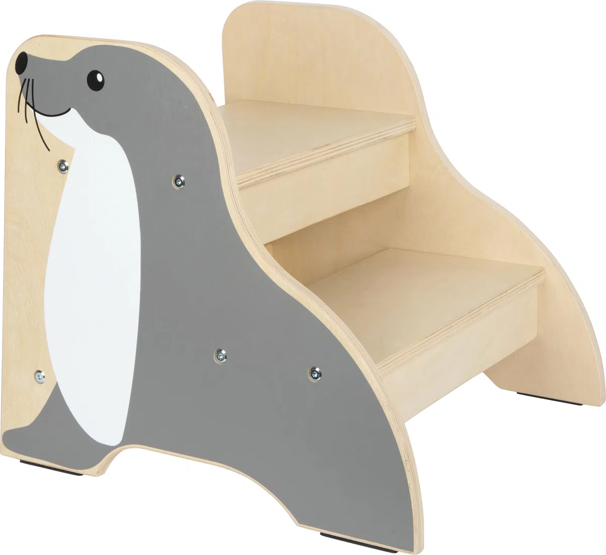 small Foot Tritthocker Seehund „Wildlife“ aus Holz, Stabiler und Rutschfester Hocker im Seehund-Design, bis max. 150 kg, für Kinder ab 2 Jahren, 12669