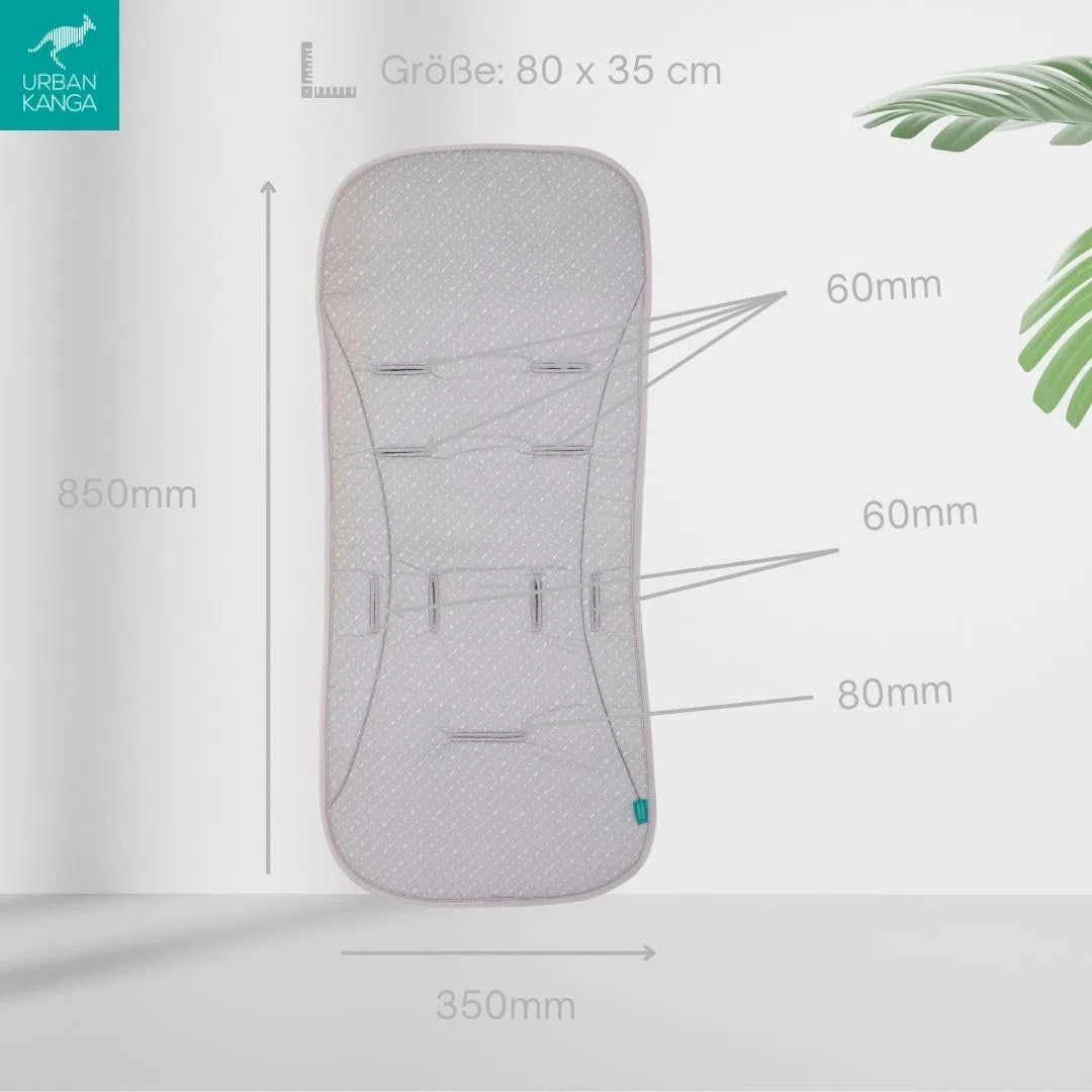 Urban Kanga Universell Einlage für Kinderwagen und Buggy mit Memory-Schaum Öko-Tex Grey Dots