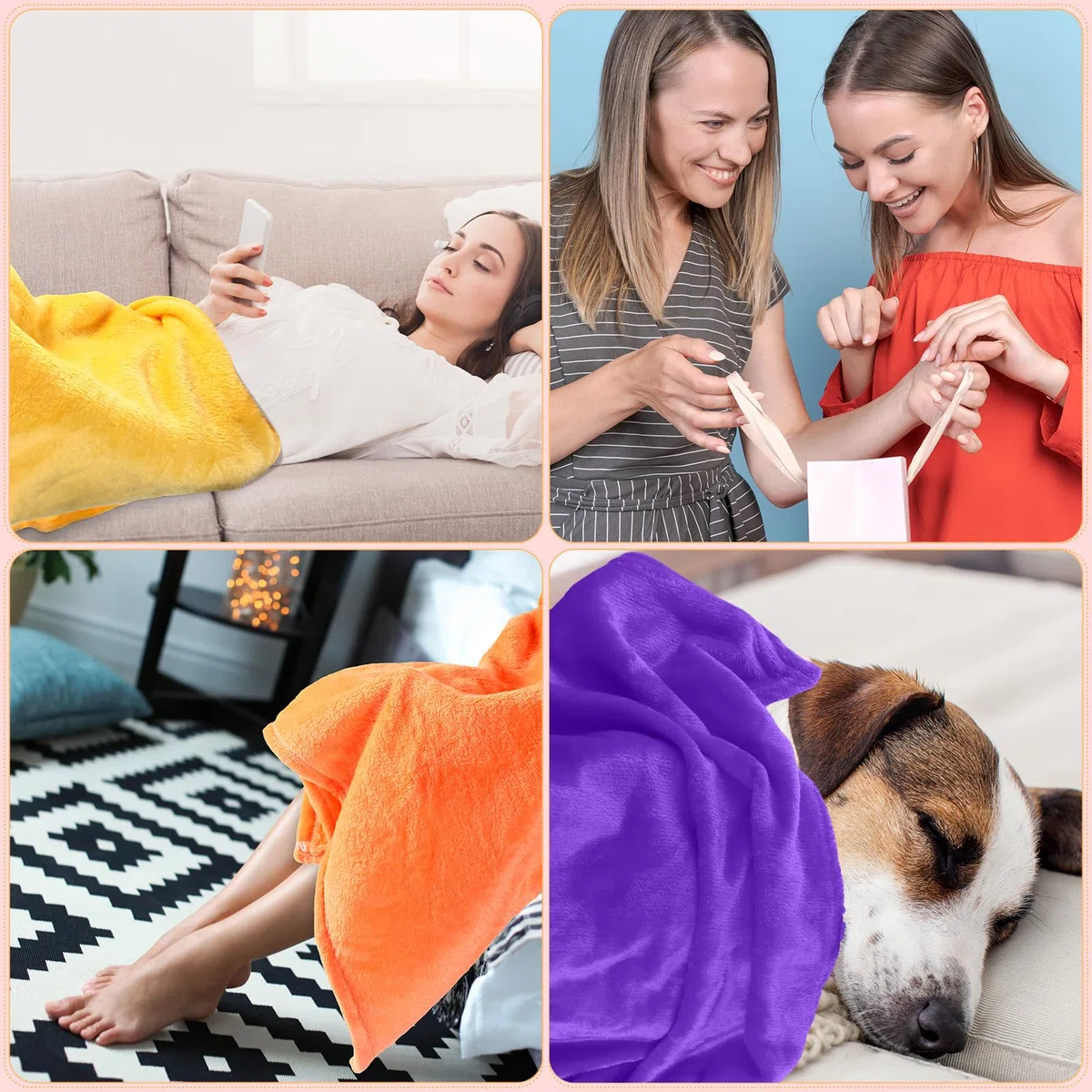Kinlop Flanell-Babydecke, Flanell, Kinderwagendecke, weich und warm, für Neugeborene, Kinderzimmer, Bettdecken, Kleinkinddecke für Neugeborene, Reisen, 16 Farben (50,8 x 71,1 cm)