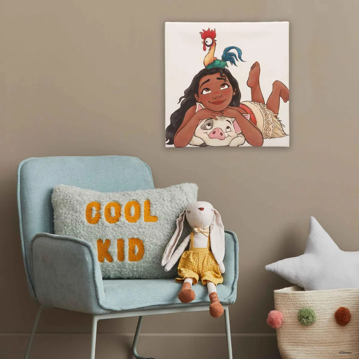 Open Road Brands Disney Moana, Pua und Hei Hei Galerie Leinwand-Wanddekoration, bezaubernde Moana-Wandkunst für Kinderzimmer oder Spielzimmer