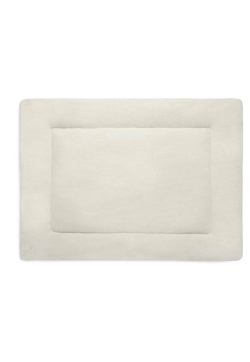 Jollein Krabbeldecke für Baby - Basic Knit, Ivory - Laufgittereinlage - 75x95 cm - Spieldecke Baby - Elfenbeinfarben