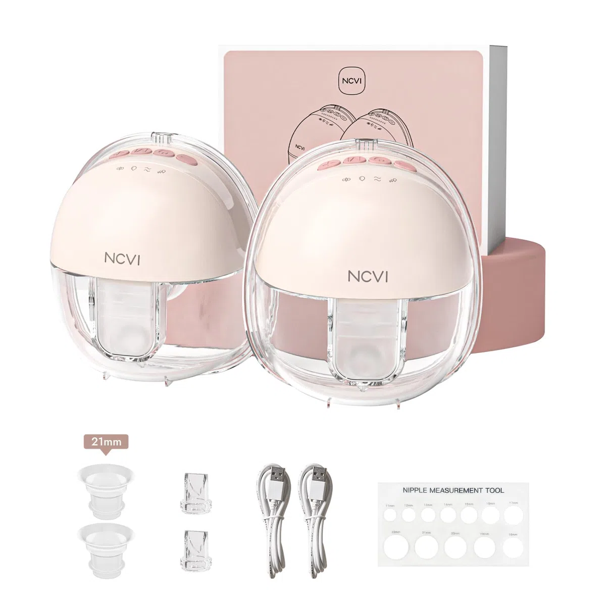 NCVI Elektrische Milchpumpe, freihändig, 8111, tragbare Milchpumpe, 4 Modi, 9 Stufen, tragbare leichte Milchpumpe, bequeme Stillpumpe, inklusive 21/24 mm Flansche