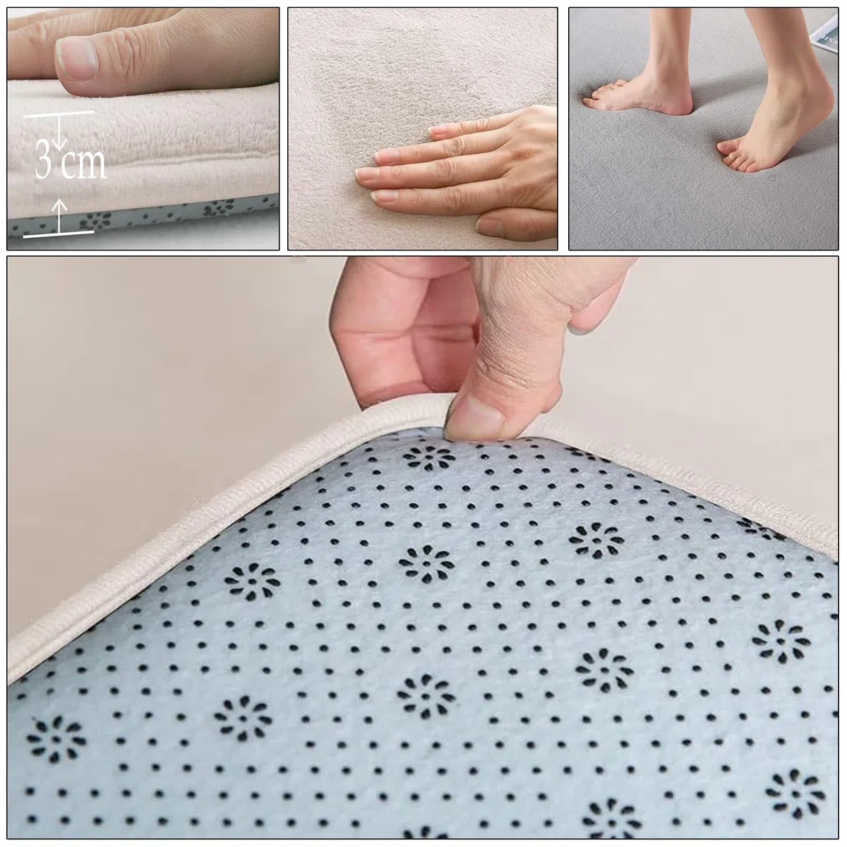 2cm Dicke Krabbelmatte Baby Spielteppich Rutschfester Tatami Matte 160 x 160 cm Extra dick und Spielmatt, Silbergrau Teppich für Wohn und Kinderzimmer
