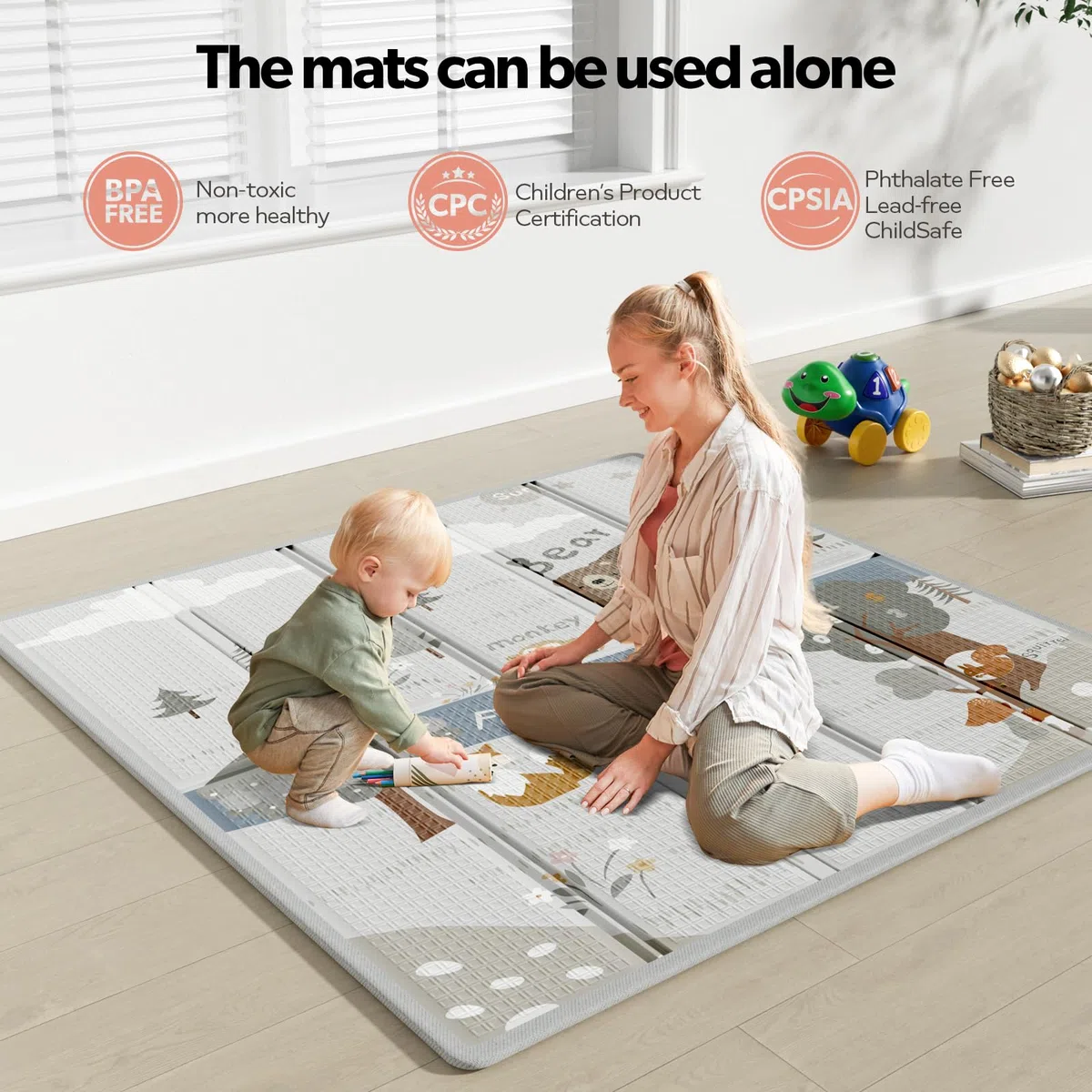 Baby Laufgitter 120x120 cm mit Matte & Matratze für Zuhause | Baby Laufgitter, geräumiger Spielbereich für Zuhause, leicht zu reinigen und platzsparend verstaubar