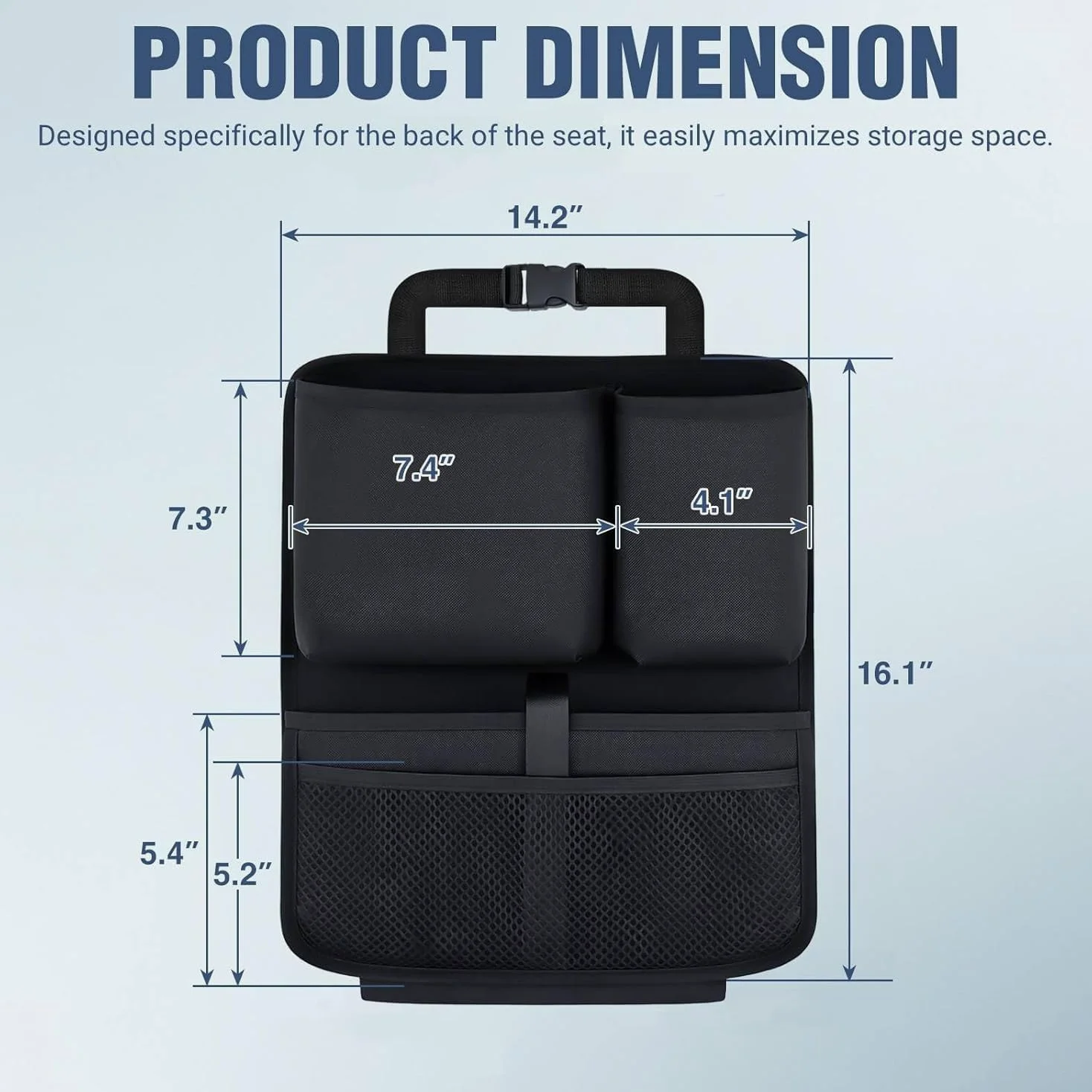 Rückenlehnenschutz Auto für Ford Explorer EV 2024-2025 | Auto Rückenlehnen organizer Kofferraumtasche Autositzschoner Kinder Organizer Tasche Schwarz