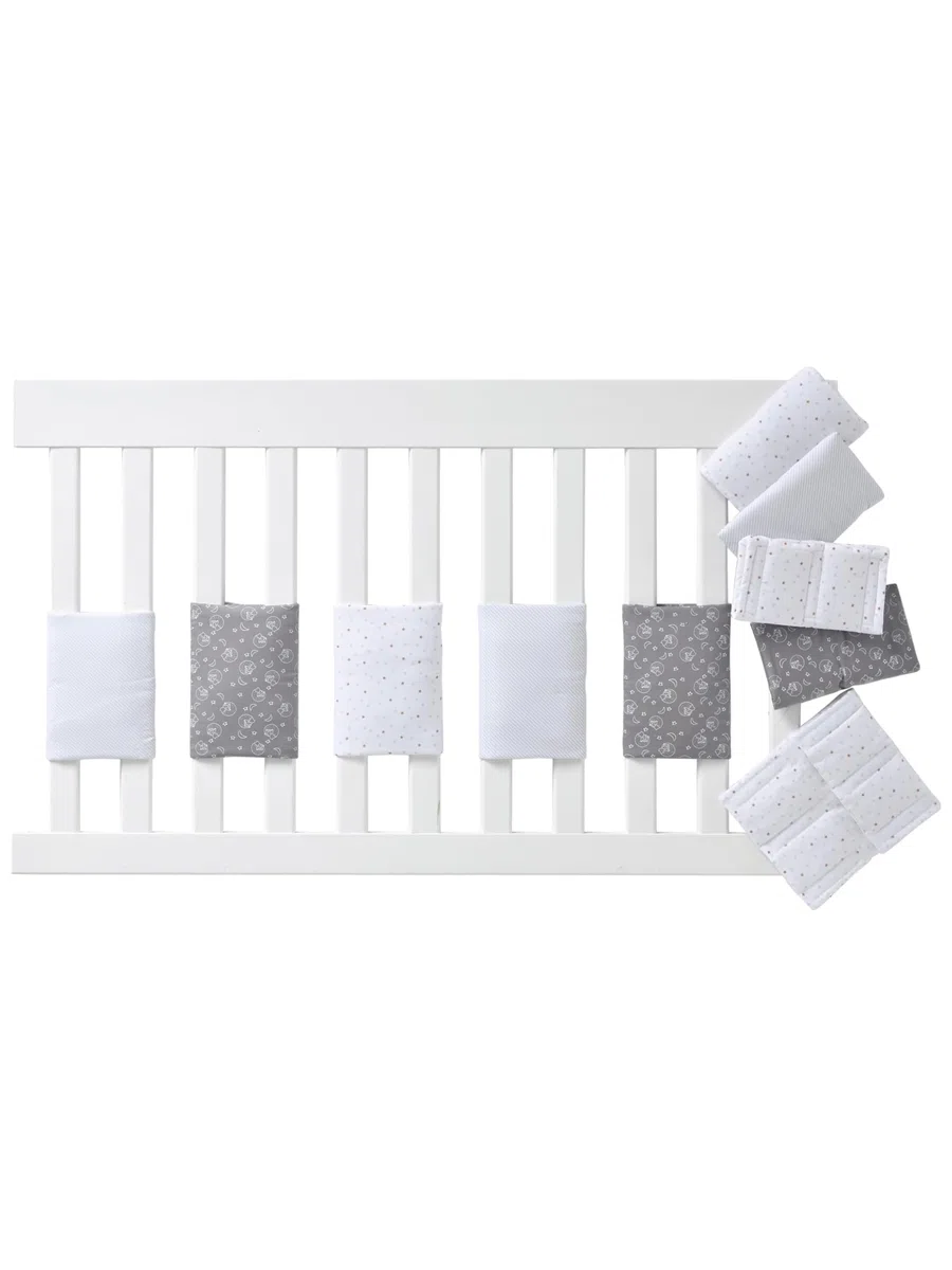 Vertbaudet Polster für Babybett-Gitterstäbe weiß Bedruckt ONE Size