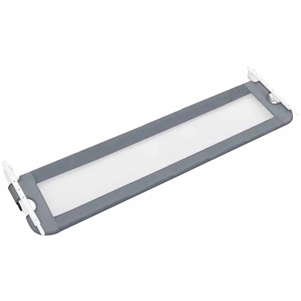 Sicherheitsbettgitter 150x42 cm Grau, Kleinkind-Bettschutzgitter aus waschbarem Polyester und Metallrohr, klappbar mit Taste auf jeder Seite, für Matratzen 10-20 cm, für Kinder